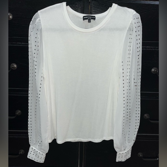 GENERATION LOVE Talia Studded long sleeve blouse size medium - Picture 7 of 8